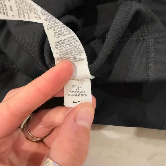 Nike Dri Fit Racerback Sports Bra Women’s Size XS Black Swoosh Logo Activewear - Picture 6 of 6